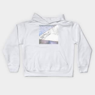 Arty silver glitter marble Kids Hoodie